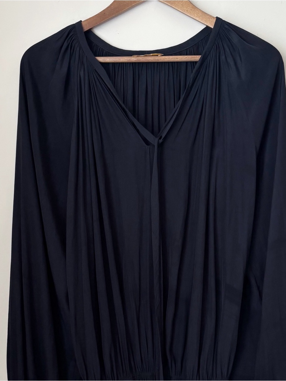 Ramy Brook Black Paris Long Sleeve Blouson Mini Dress Medium Minimalist - Picture 3 of 9